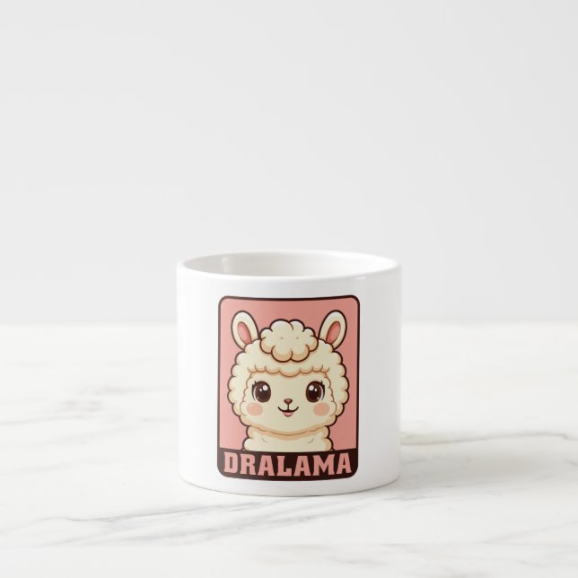 Xícara De Espresso Ilustração de lhama fofa design (Frente)
