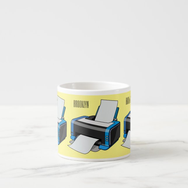 Xícara De Espresso Ilustração do desenho da impressora (Frente)