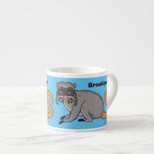 Xícara De Espresso Ilustração em desenho animado do manso Tamarin Imp
