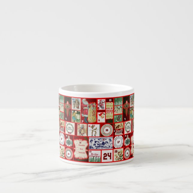 Xícara De Espresso Ilustração Quadrada do Bloco de Natal Adventício A (Frente)