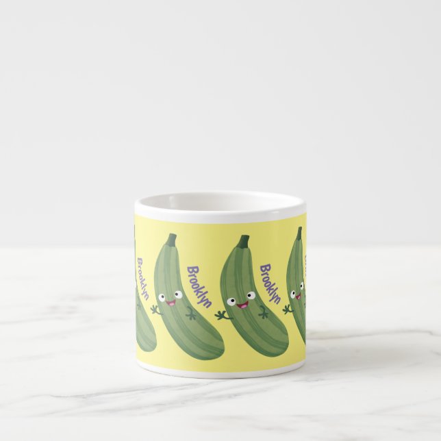 Xícara De Espresso Imagem de animação feliz da abobrinha (Frente)