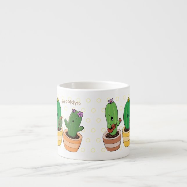 Xícara De Espresso Imagem de desenho animado cacto cacto cacto cáusti (Frente)