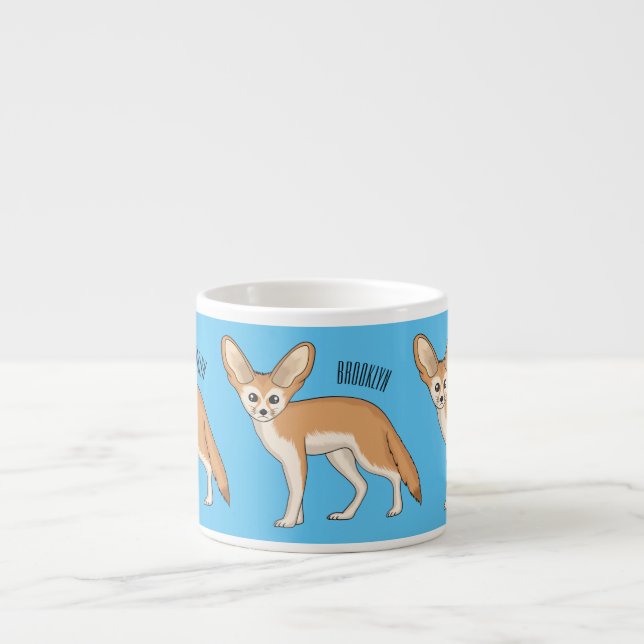 Xícara De Espresso Imagem de desenho animado de fennec fox (Frente)