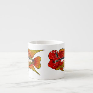 Xícara De Espresso Imagem de desenho animado de peixes-cichlid-Flor