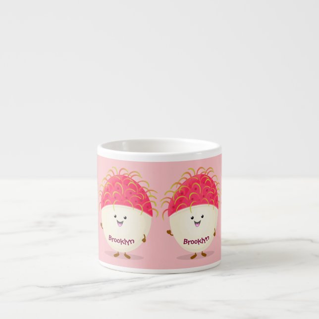 Xícara De Espresso Imagem de desenho animado rosa-claro (Frente)