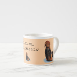 Xícara De Espresso imagem do cão de afago da mamã do lebreiro bonito