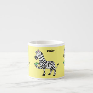 Xícara De Espresso Imagem engraçada de desenho animado de zebra