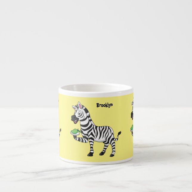 Xícara De Espresso Imagem engraçada de desenho animado zebra (Frente)