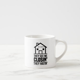 Xícara De Espresso Imobiliário Que Me Veem Fechando Agente Imobiliá