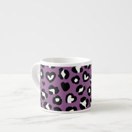 Xícara De Espresso Impressão Animal, Leopardo Roxo, Manchas de Chita,