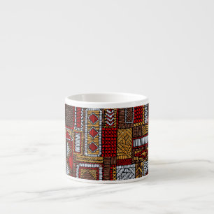 Xícara De Espresso Impressão de Étnica Bordada de Estilo de Patchwork