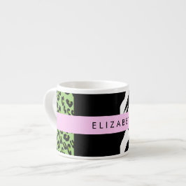 Xícara De Espresso Impressão Leopardo, Impressão Zebra, Verde, Seu No