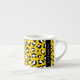 Xícara De Espresso Impressão Leopardo, Manchas, Leopardo Amarelo, Seu