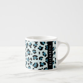 Xícara De Espresso Impressão Leopardo, Manchas, Leopardo Azul, Seu No