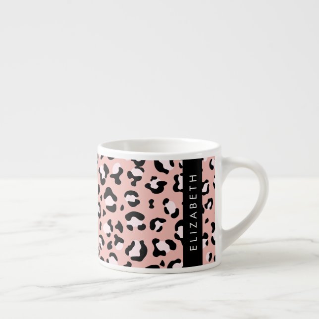 Xícara De Espresso Impressão Leopardo, Manchas, Leopardo Rosa, Seu No (Direita)