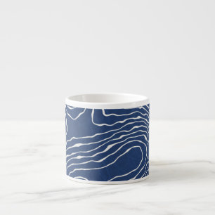 Xícara De Espresso Impressão Orgânico Topográfico da Linha da Terra.