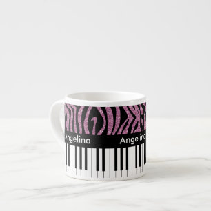 Xícara De Espresso Impressão personalizado da zebra do brilho do ros