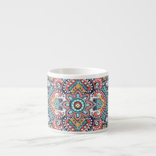 Xícara De Espresso Indian Paisley: Padrão Étnico de Mandala