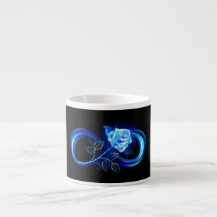 Xícara De Espresso Infinito brilhante com rosa azul