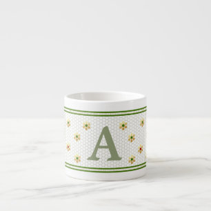 Xícara De Espresso Inicial personalizada Na moda Dourada Daisy Hone