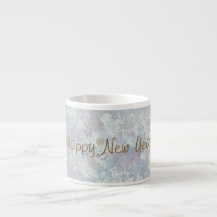 Xícara De Espresso Inverno de Geada Mágica Feliz Ano Novo