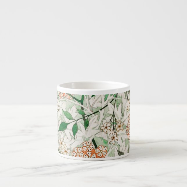Xícara De Espresso Jardim de Jasmim William Morris Flor Clássica (Frente)