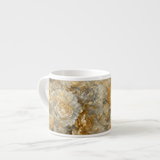 Xícara De Espresso Jardim de Marfim Dourado (Frente Esquerda)