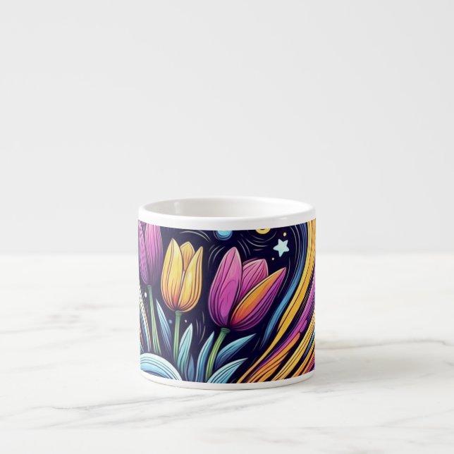 Xícara De Espresso Jardim de Poeira de Estrelas (Frente)