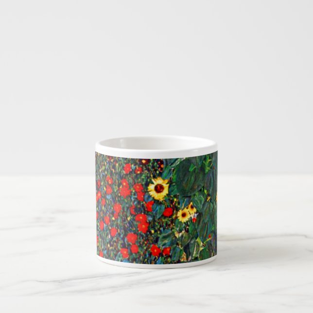 Xícara De Espresso Jardim Flor Gustav Klimt (Frente)