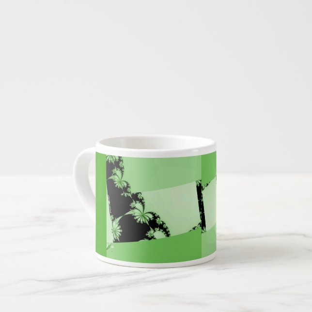 Xícara De Espresso Jardim fractal lime (Frente Esquerda)