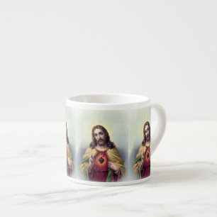 Xícara De Espresso Jesus com coração de incandescência