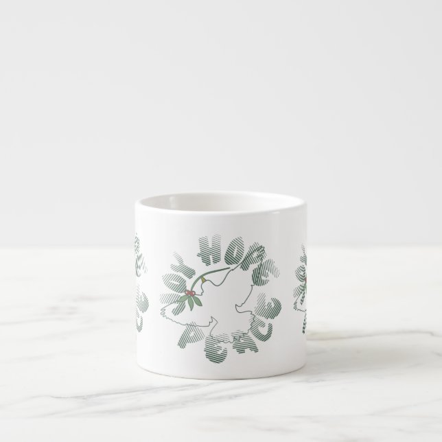 Xícara De Espresso Joy Hope Peace Dove Holiday Espresso Mug (Frente)