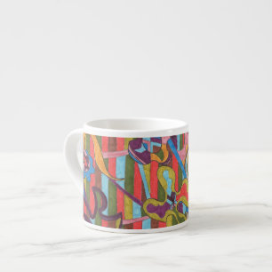 Xícara De Espresso "Jungle Stripes I" Abstrato Art