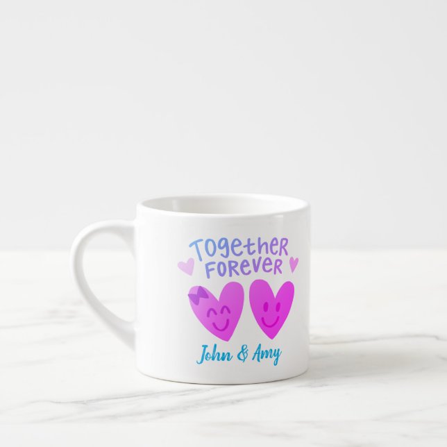 Xícara De Espresso Juntos para sempre -  Personalizar (Esquerda)