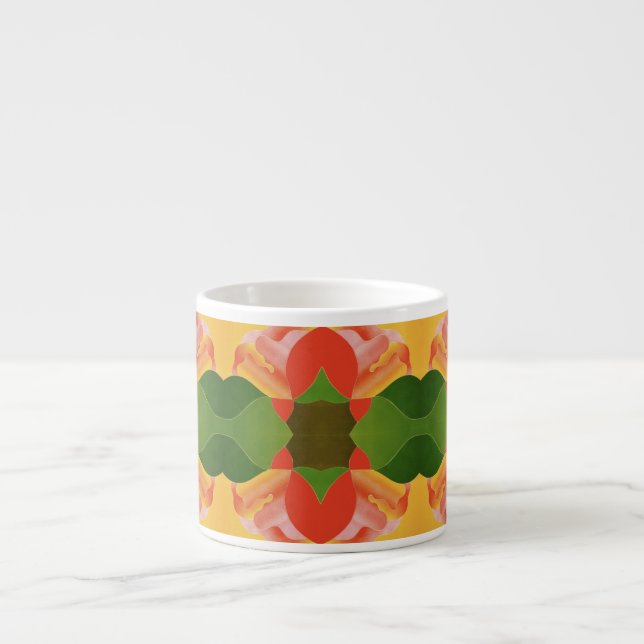Xícara De Espresso Kaleidoscópio de Explosão de Cor (Frente)