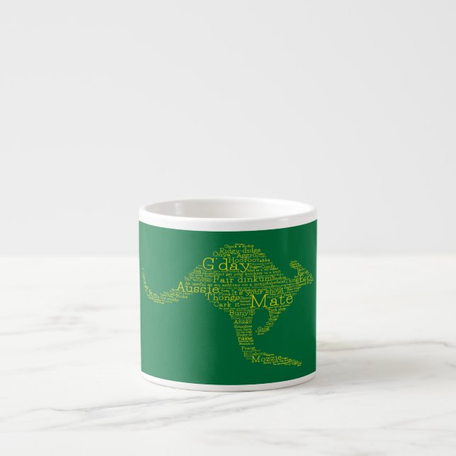 Xícara De Espresso Kangaroo feito de gíria australiana (Frente)