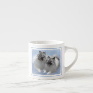 Xícara De Espresso Keeshond Pair de Kees pintando Arte Animal Origina