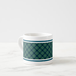 Xícara De Espresso Keith Clan Light Blue e Green Ancian Tartan
