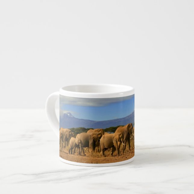Xícara De Espresso Kilimanjaro e elefantes (Frente Esquerda)