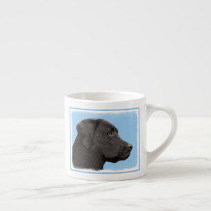 Xícara De Espresso Labrador Retriever Black Painting Original Dog Art