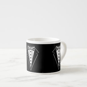 Xícara De Espresso Laço preto e branco com Tux