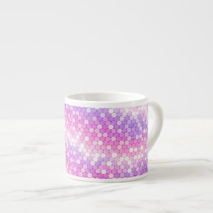 Xícara De Espresso Lantejoulas Pink e Mauve Brilho