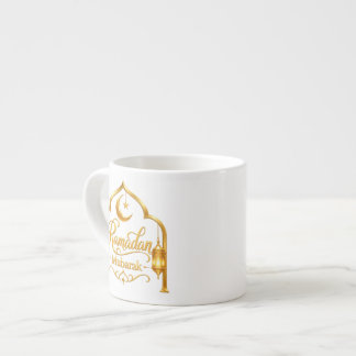 Xícara De Espresso Lanterna de Arco Dourado Ramadan Mubarak