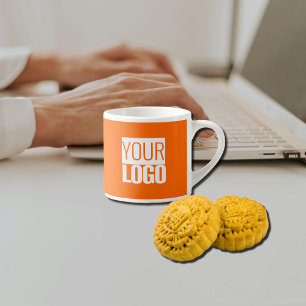 Xícara De Espresso Laranja neon - adicionar logotipo -promo