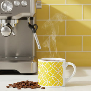 Xícara De Espresso Lemon Yellow Geométrico