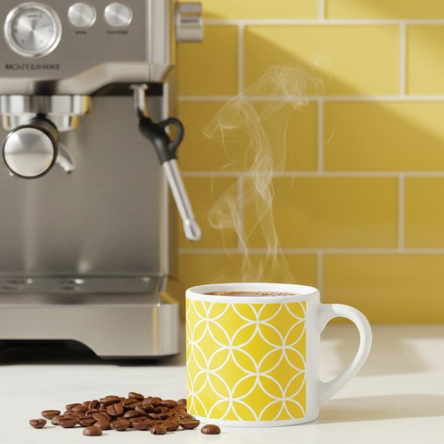 Xícara De Espresso Lemon Yellow Geométrico (Criador carregado)