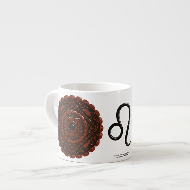 Xícara De Espresso Leo Mandala - Especialidade Mug (Frente Esquerda)
