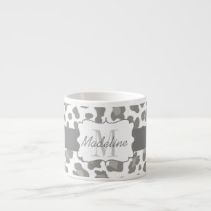 Xícara De Espresso Leopardo Imprime Branco e Cinza Espresso Mug