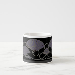 Xícara De Espresso Leque Roxo Elegante