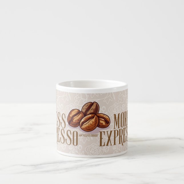 Xícara De Espresso Less depresso more expresso quote espresso mug  (Frente)